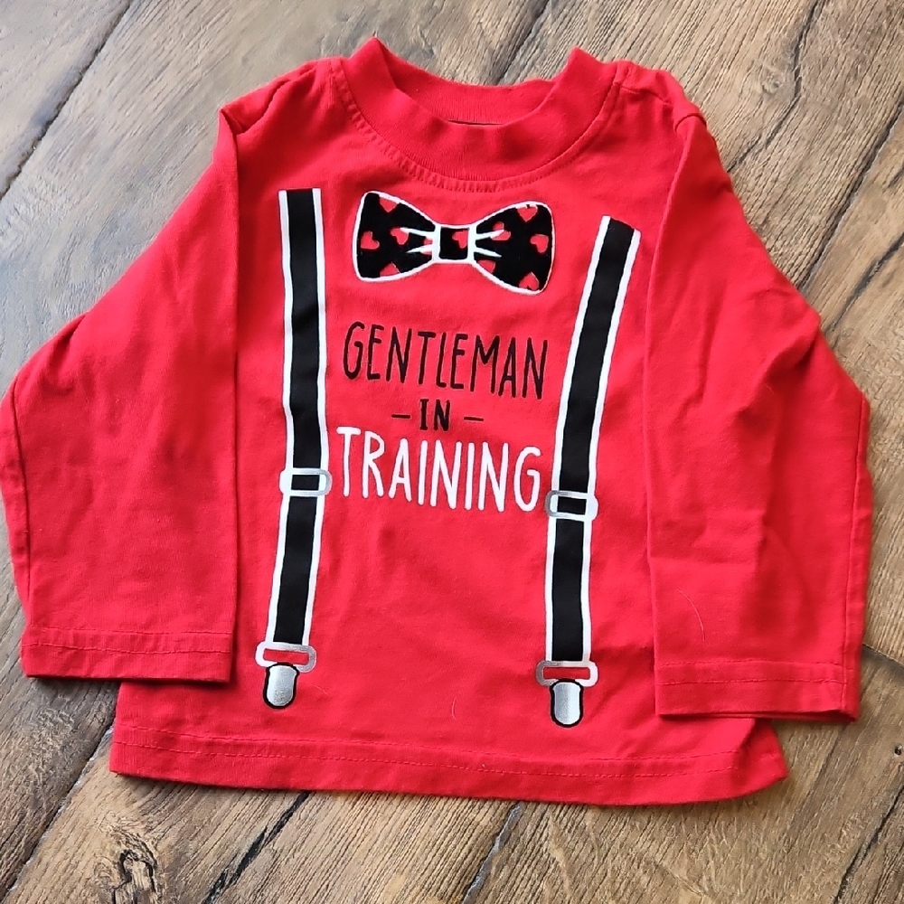 Red 'Gentleman in Training' Long Sleeve Shirt